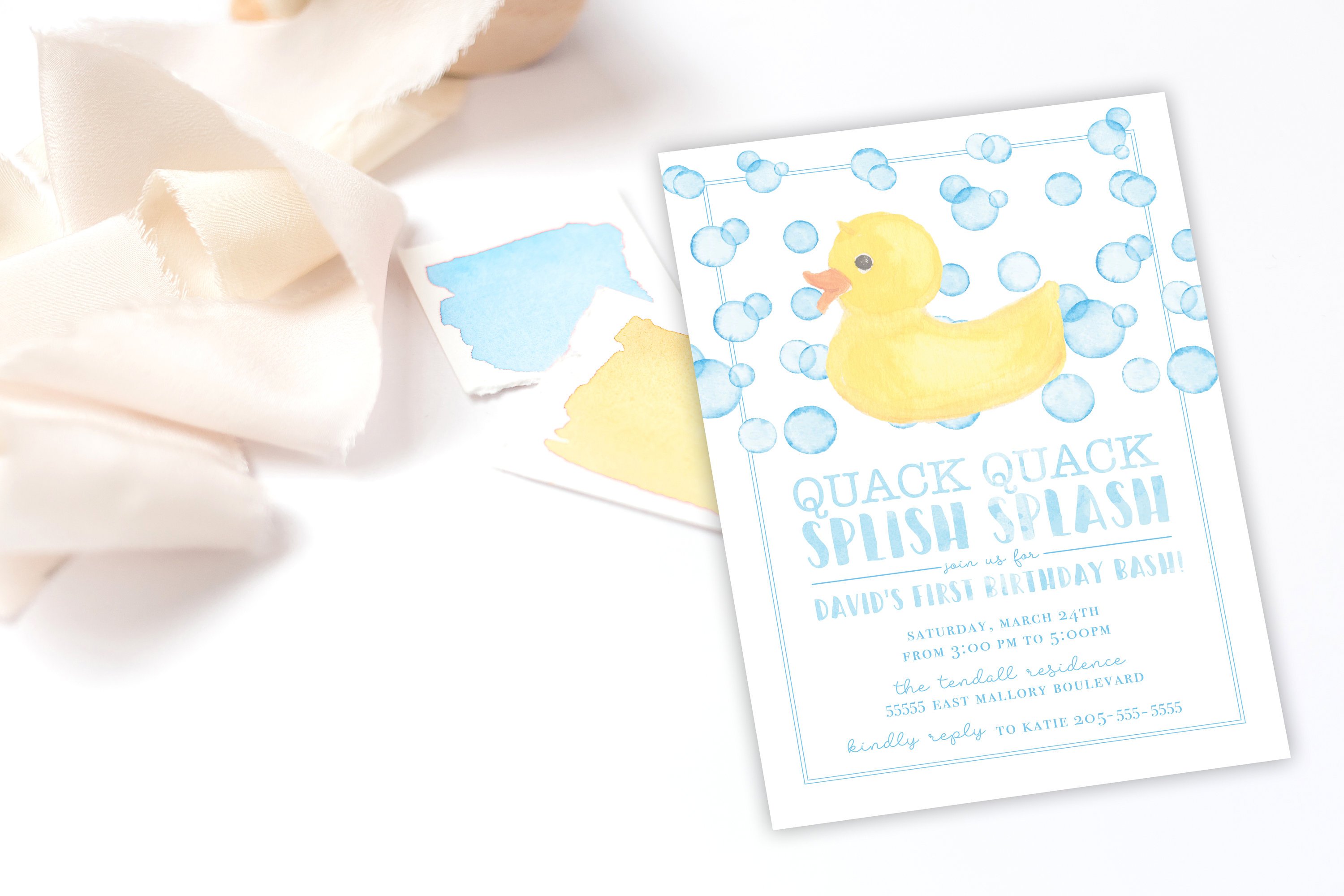 3000x2000 Watercolor Rubber Duck Ducky Birthday Party Invitation Etsy