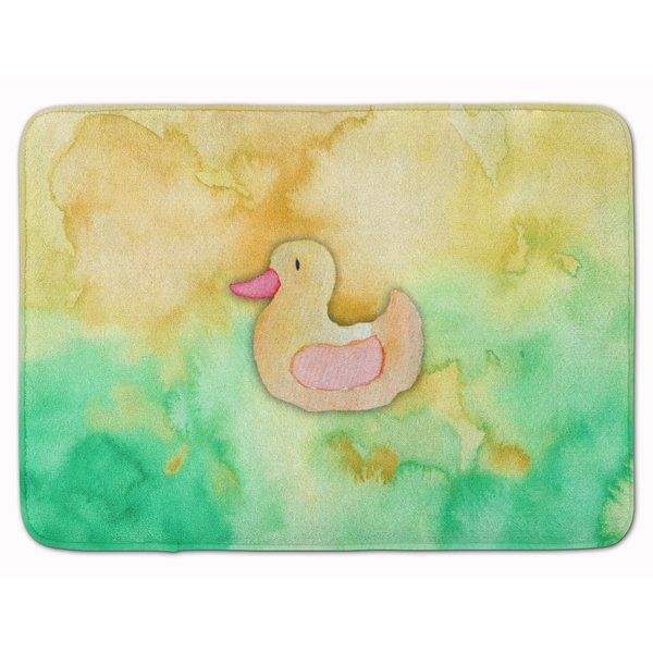 600x600 Zoomie Kids Zayne Rubber Duckie Watercolor Memory Foam Bath Rug
