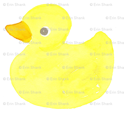 400x368 Rubber Ducky Watercolor Fabric