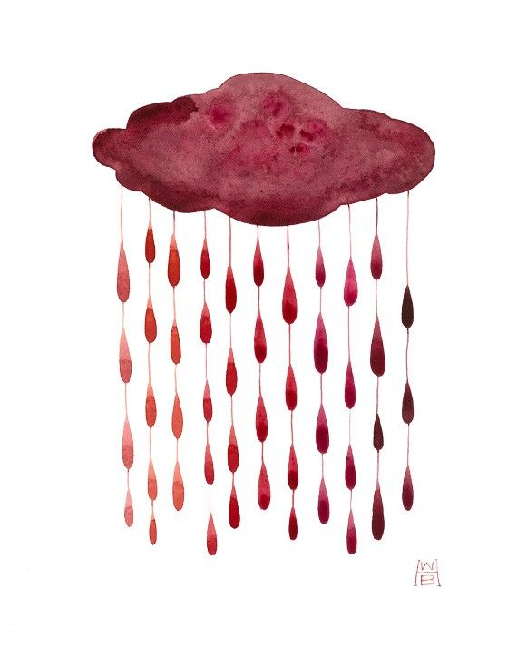 570x713 Ruby Raindrops Original Watercolor Painting Etsy Love