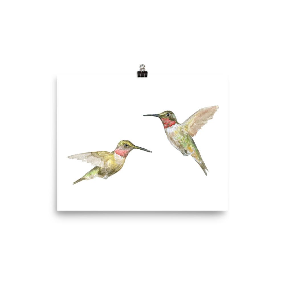 1000x1000 Ruby Throated Hummingbirds Watercolor Susan Windsor