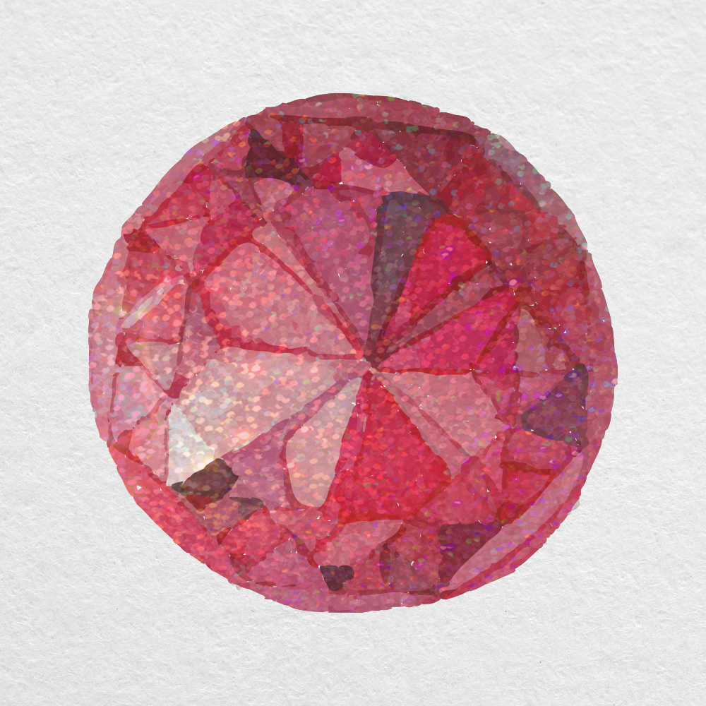 1000x1000 Ruby Watercolor Gem