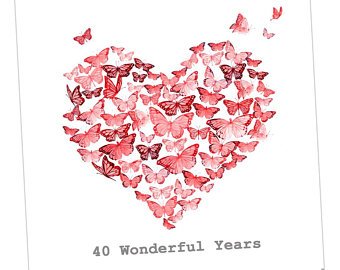 340x270 Ruby Watercolor Card Etsy