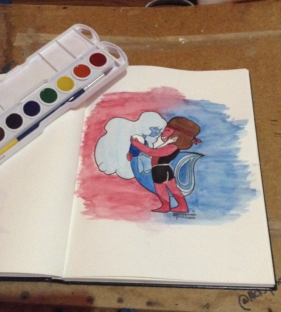 924x1024 Alex On Twitter Watercolor Painting I Did Of Ruby And Sapphire