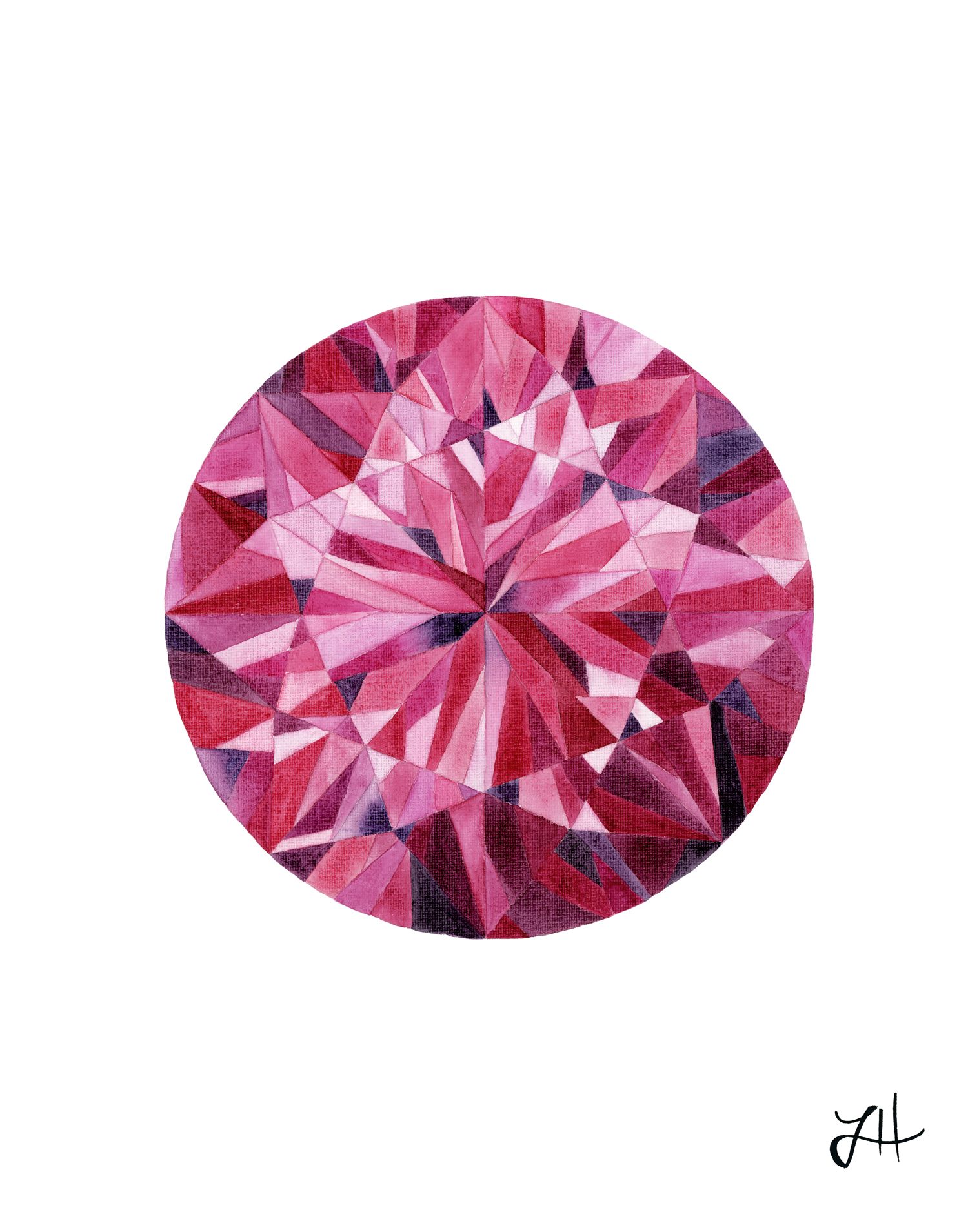 1500x1909 Ruby Watercolor Painting From Jewelry