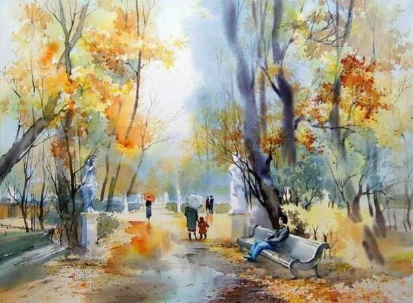 600x441 Oshi On Twitter Watercolor By Russian Artist Olga Litvinenko
