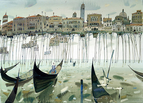 500x360 After The Carnival, Watercolor By Alex Votsmush Russian