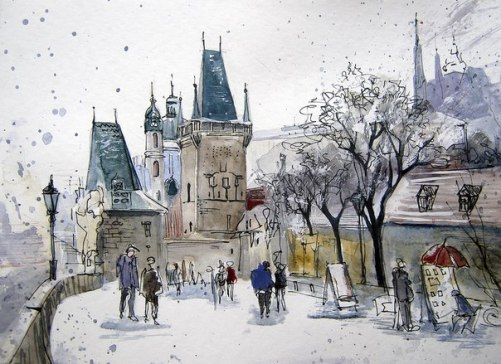 501x364 Watercolor Painting By Russian Artist Marianna Fedorova