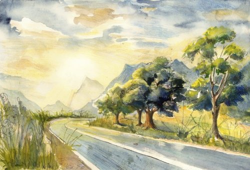 500x340 Watercolor Painting By Russian Artist Marianna Fedorova