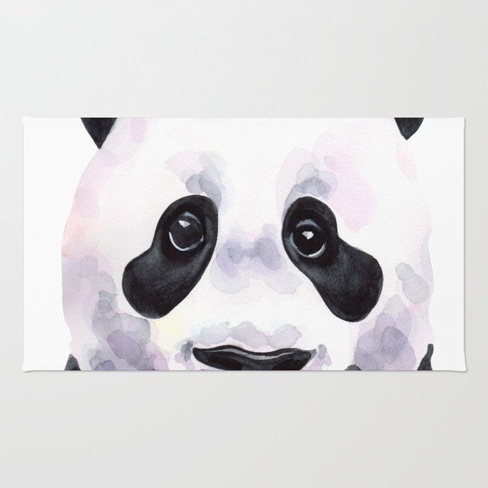 700x700 Stylish Watercolor Panda With Sad Eyes Rug By Veravero Society6