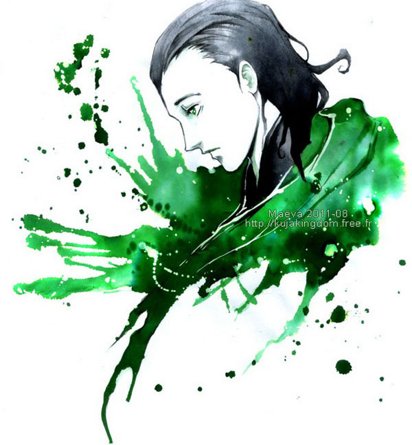 600x647 15 Beautiful Anime Manga Watercolor Paintings By Maeva