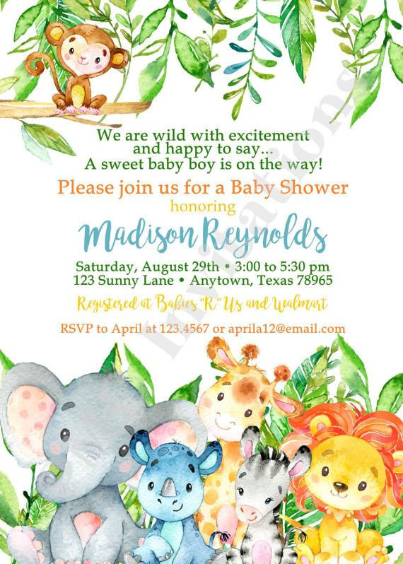 570x798 Baby Shower Invitation Wording Unique Custom Printed Jungle