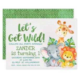 307x307 Watercolor Animals Invitations Zazzle