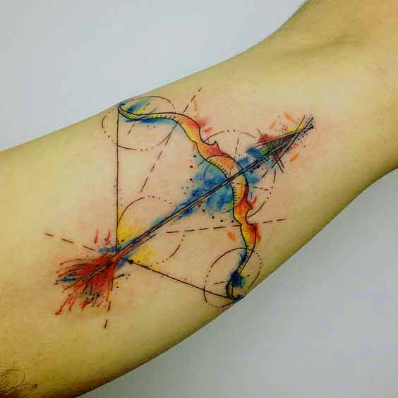 564x564 Really Nice Watercolor Sagittarius Tattoo Design