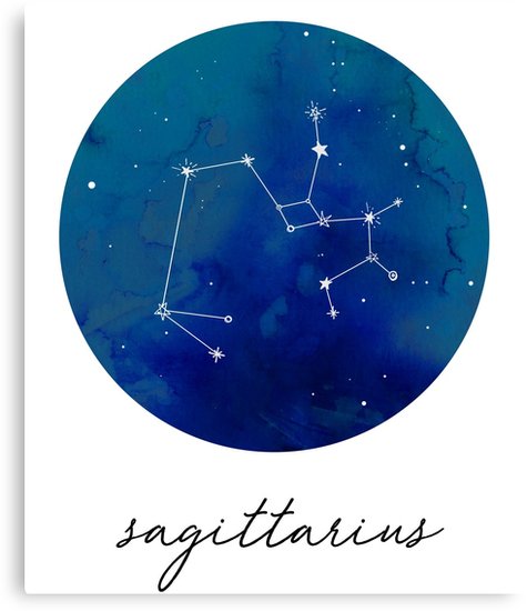 475x550 Sagittarius Watercolor Zodiac Constellation Canvas Prints By