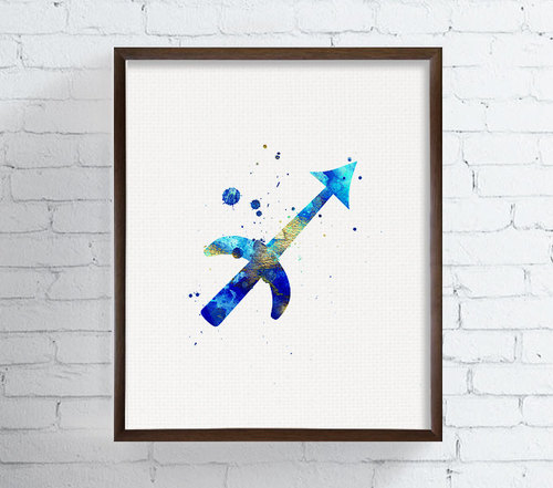 500x441 Sagittarius Zodiac, Sagittarius Watercolor, Sagittarius Print