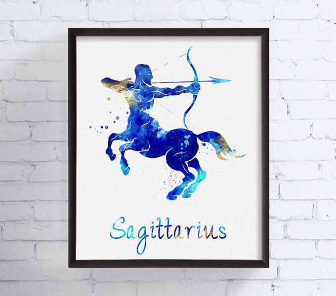 680x600 Watercolor Sagittarius, Sagittarius Art, Sagittarius Print