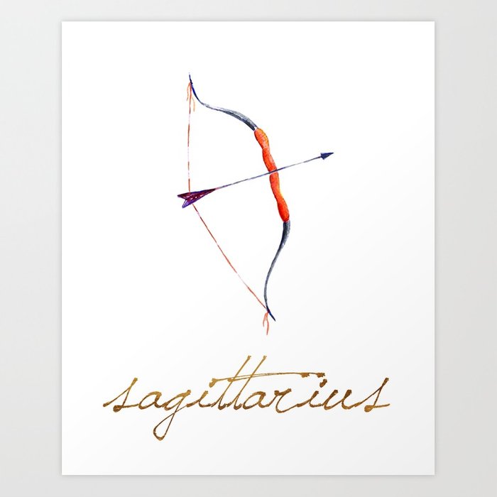 700x700 Watercolor Sagittarius Bow Amp Arrow Art Print By Missquoted Society6