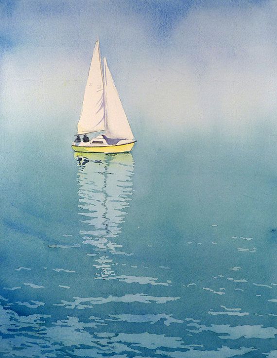 570x736 3, Seascape, Ocean, Art Prints, Painting, Sailing Print, Sailboats