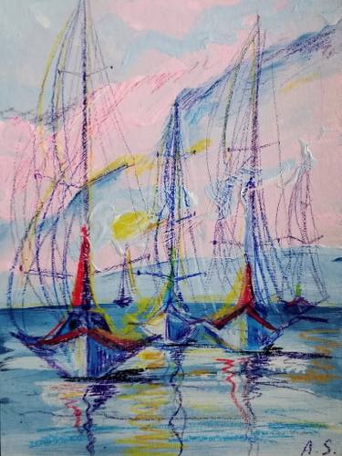 375x500 Original Sailboat Pastel Paintings For Sale Saatchi Art