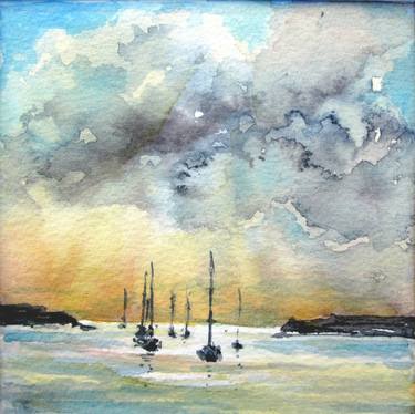 375x374 Original Realism Sailboat Watercolor Paintings For Sale Saatchi Art