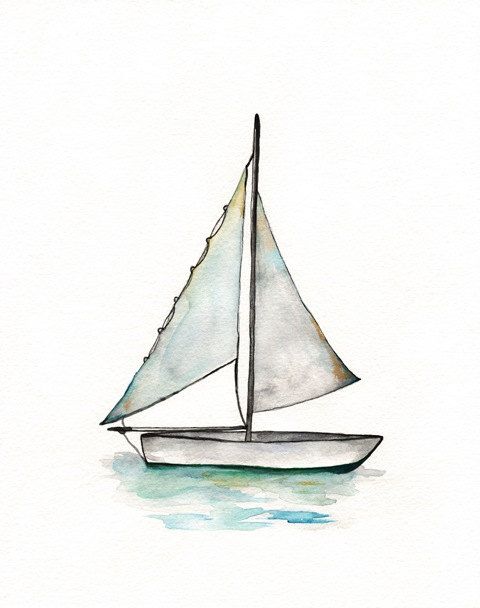 480x608 Sailboat Art, Watercolor Print, Wall Art, Beach Art, Boat Painting