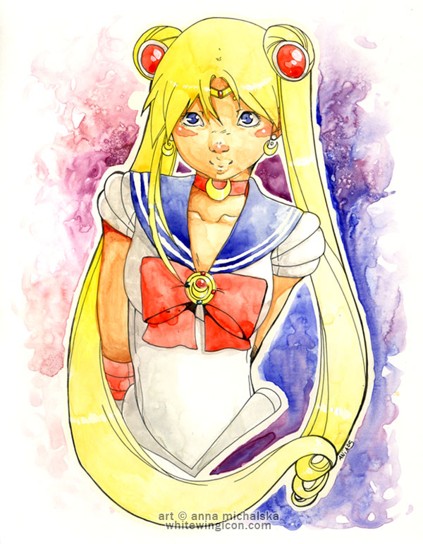 600x772 Sailor Moon Watercolor By Babyjami