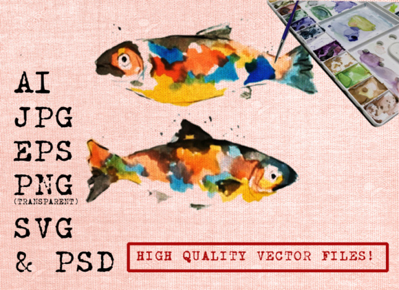 580x422 Salmon Watercolor Graphic By Ambar Art