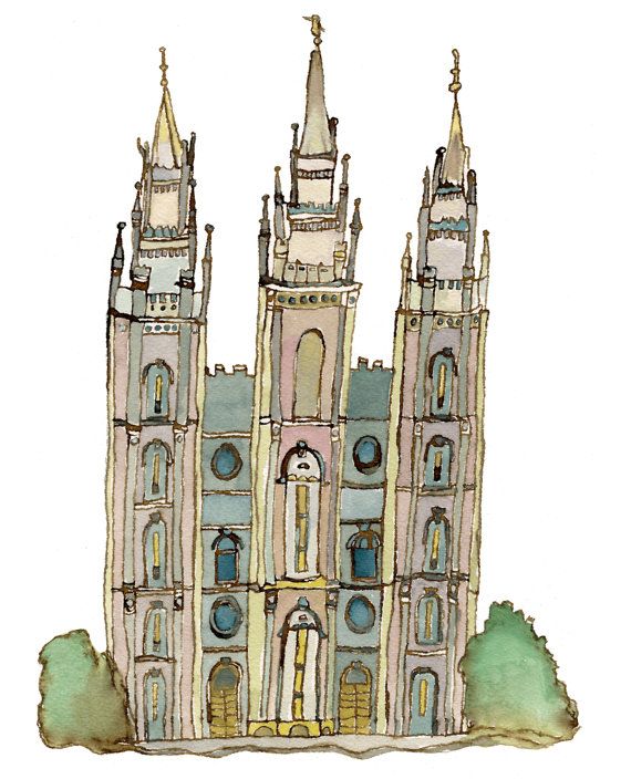 570x704 Salt Lake Temple Watercolor Master Bedroom Temple