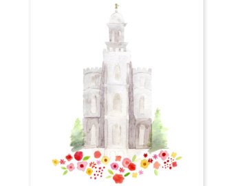 340x270 Temple Watercolor Etsy