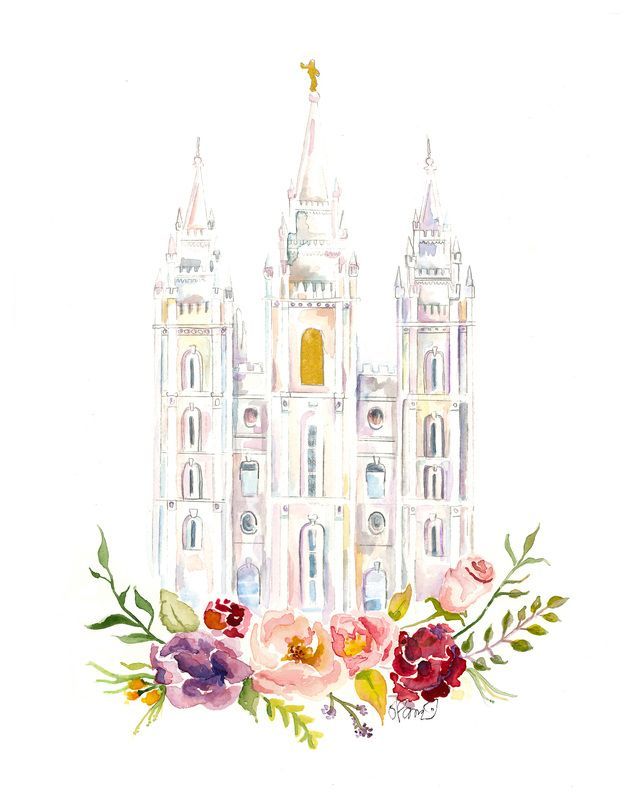 634x800 Image Result For Salt Lake Temple Watercolor Wedding