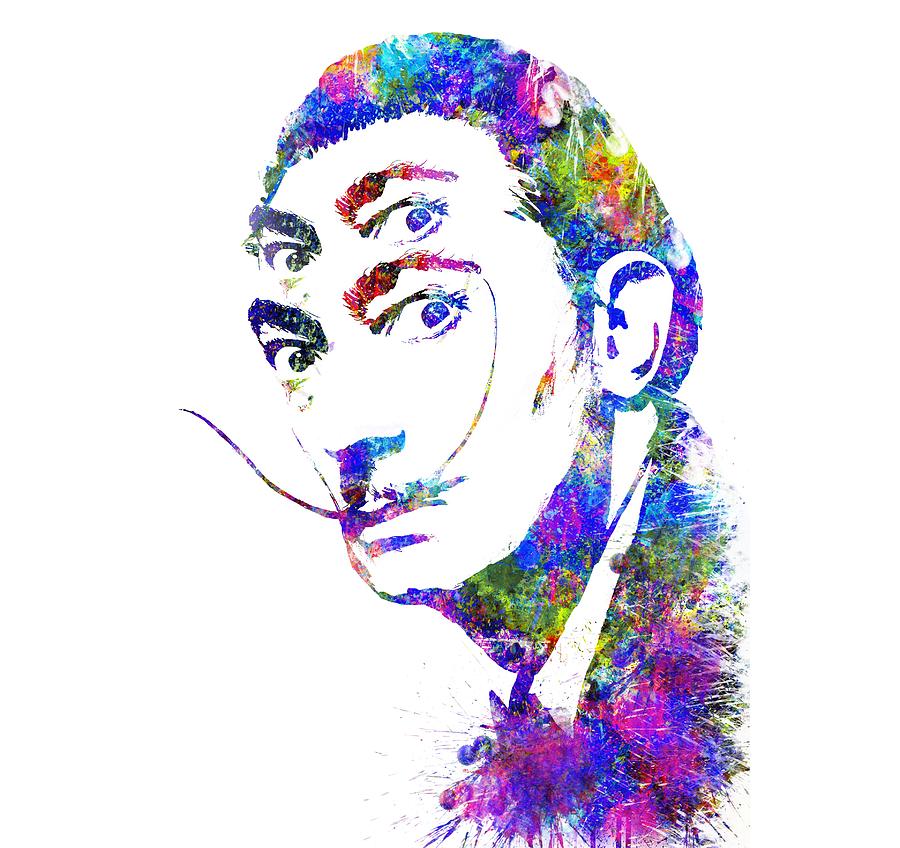 900x848 Salvador Dali Watercolor Digital Portrait Optic Illusion 2