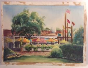 300x231 Bazaar Del Mundo 1976 Old Town San Diego Watercolor Signed Listed