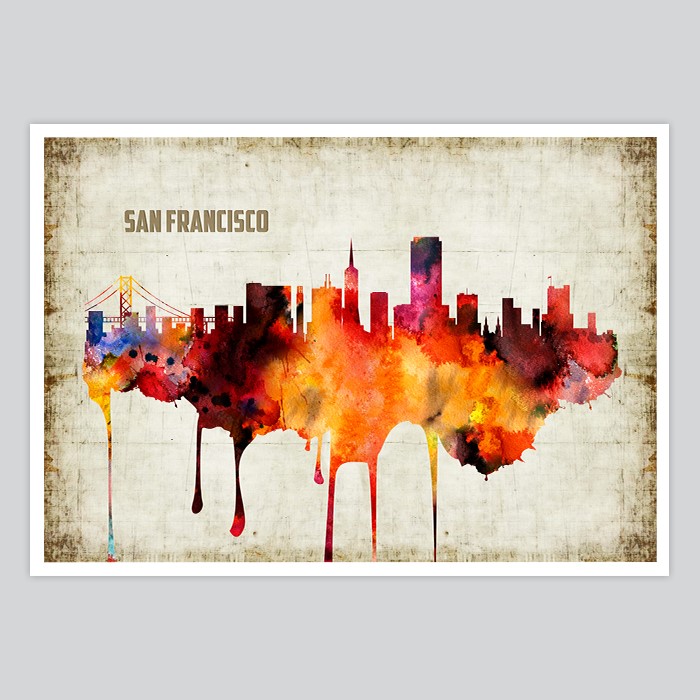 700x700 San Francisco Watercolor Print