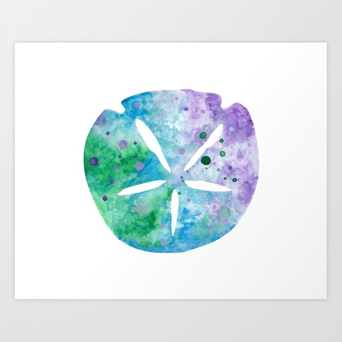 700x700 Sand Dollar In Watercolor Art Print By Caligirldesigns Society6
