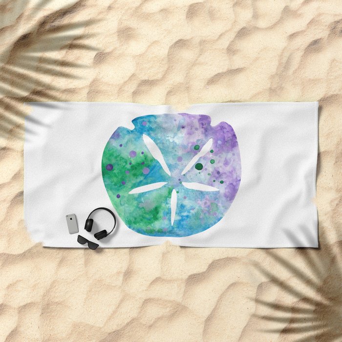 700x700 Sand Dollar In Watercolor Beach Towel By Caligirldesigns Society6