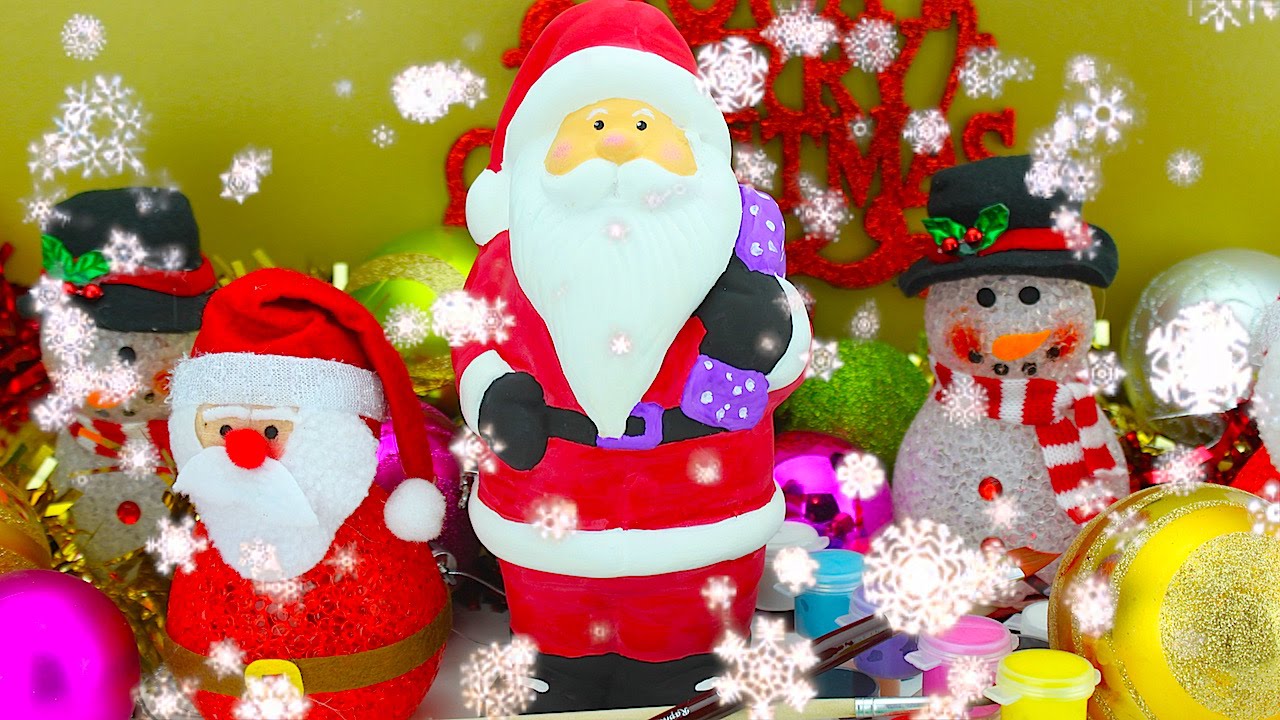 1280x720 Painting Santa Claus Father Christmas Figurine Watercolor Jingle