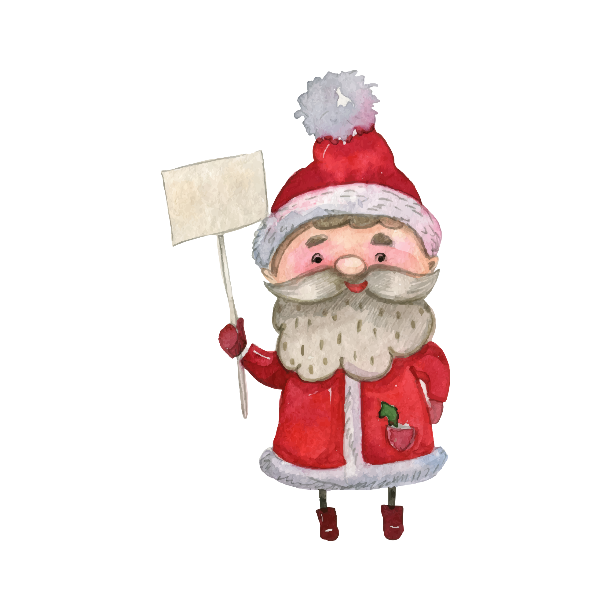 2000x2000 Santa Claus Watercolor Painting