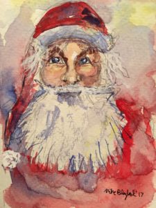 225x300 Watercolor Santa Claus Mike Blaylock