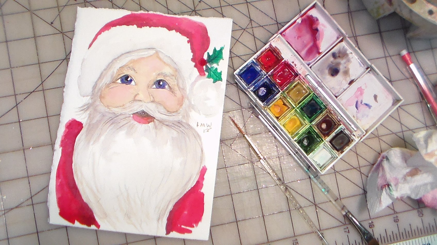 1696x954 How To Paint Santa Watercolor