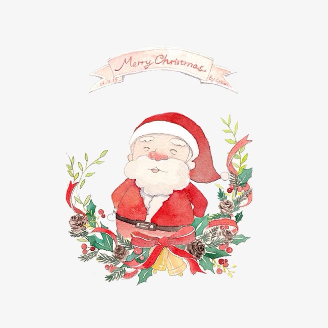 650x650 Christmas Elderly, Christmas Elements, Watercolor, Santa Claus Png