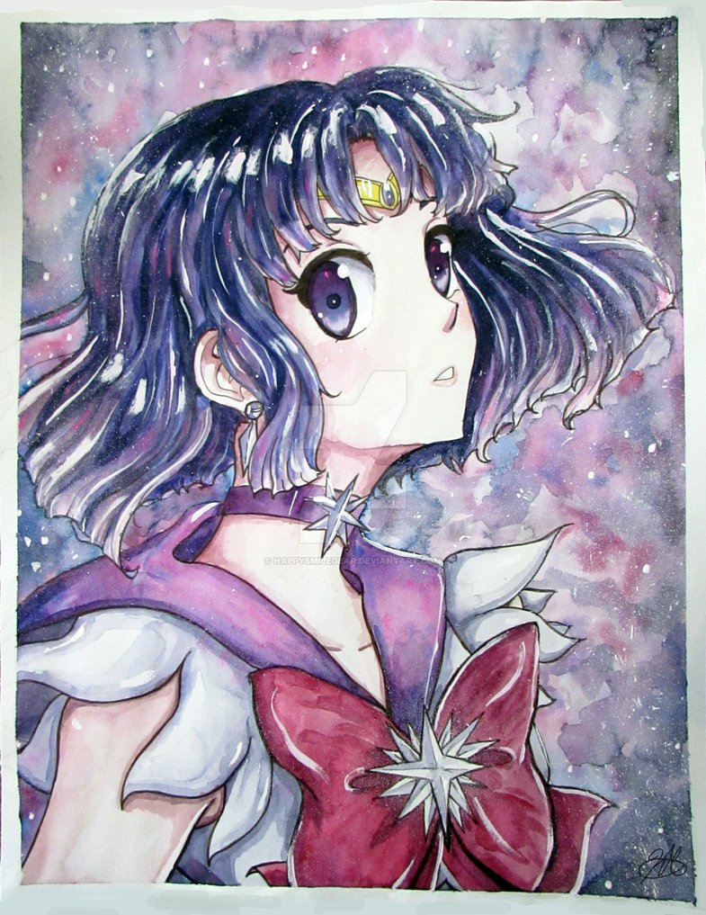 785x1017 Sailor Saturn Watercolor Speed Paint By Happysmilegear