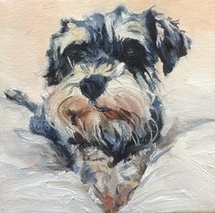236x233 Miniature Schnauzer Sepia Art Print By Watercolor Artist Dj Rogers