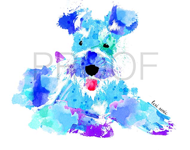 636x500 Schnauzer Watercolor 11x14 Print Schnauzer Print