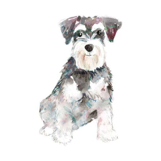 630x630 Miniature Schnauzer Dog Watercolors Illustration