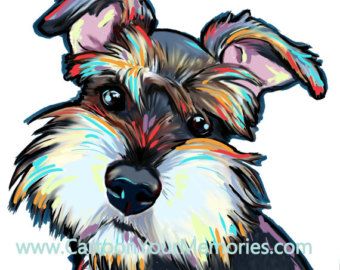 340x270 Schnauzer Art Print 01 Mini Schnauzer, Watercolor