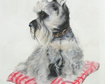 340x270 Schnauzer Watercolor Etsy