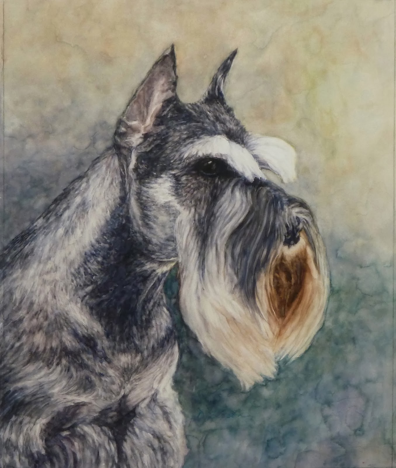 1356x1600 Daily Painting Projects Schnauzer Portrait Watercolor Painting