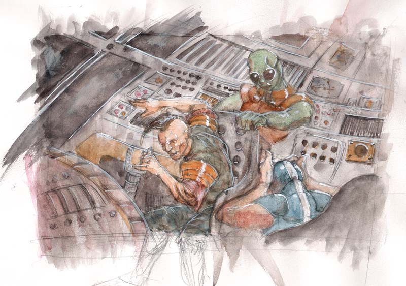 800x563 Watercolor Photoshop Sci Fi Scene Thomas Britton Artist