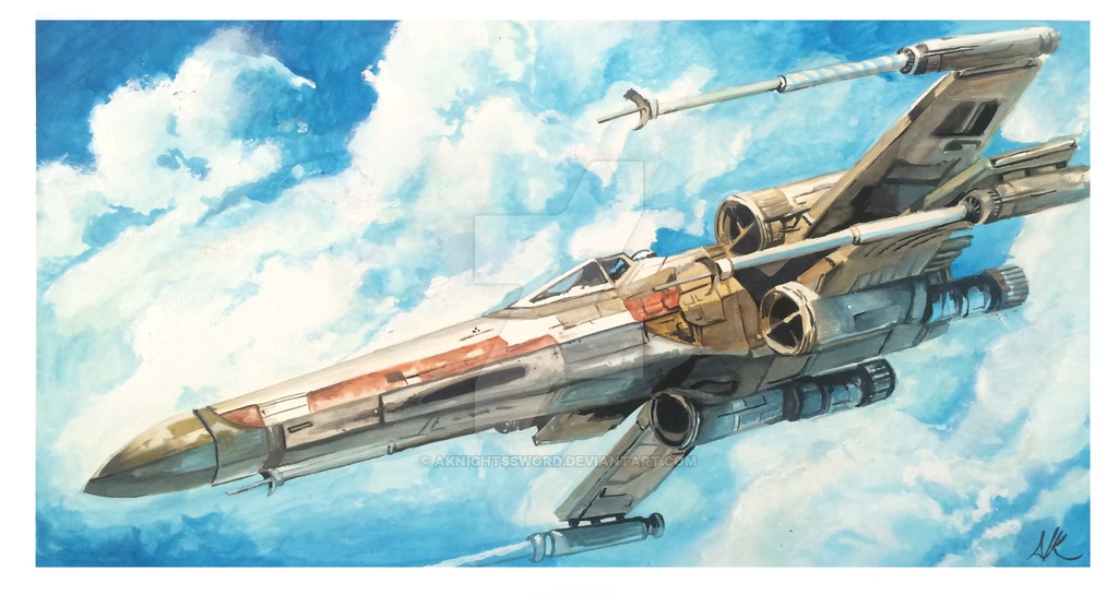 1024x545 X Wing Watercolor By Aknightssword